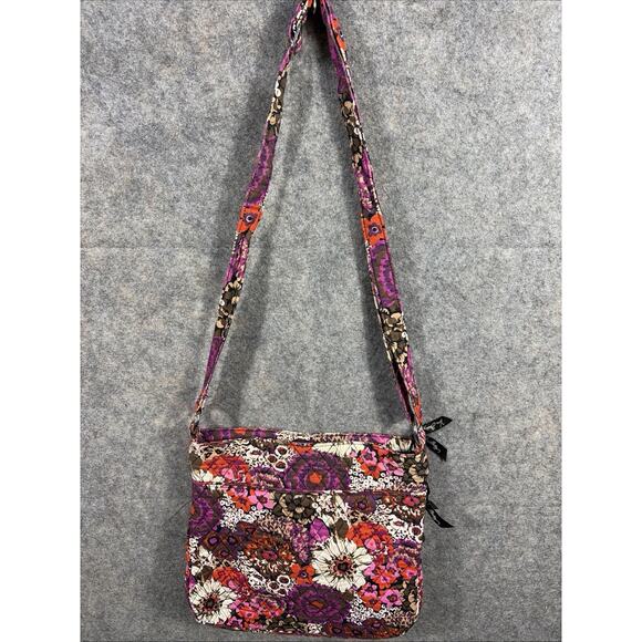 Vera Bradley Rosewood Crossbody Bag Floral Zip Pockets Quilted Lightweight - Picture 2 of 11